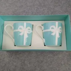 Tiffany & Co. 水色リボンマグカップ2個セット
