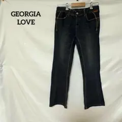 GEORGIA LOVE ジーンズ　ブーツカット　ダークブルー　L デニム