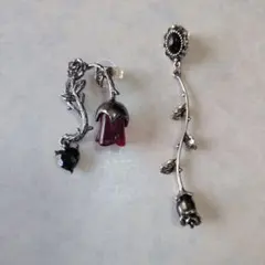 ピアス バラ 未使用