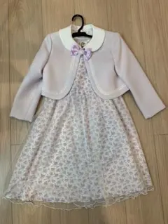 薄紫色 花柄ドレスとジャケット セット入学式女の子130