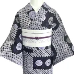 美品】2点セット 有松絞り浴衣＋博多織小袋帯 - メルカリ
