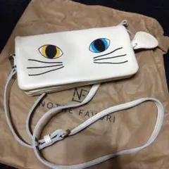 土日値下　ノートルファボリ ミネット 猫バッグ お財布ショルダー 本革のサムネイル