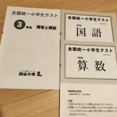 全国統一小学生テスト　四谷大塚　早稲田アカデミー　３年生　国語　算数