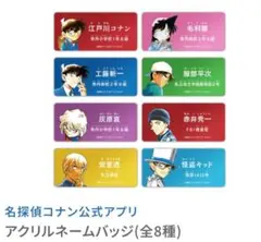 コナン 新一 灰原 安室 蘭 平次 赤井 キッド アクリルネームバッジ 全8種