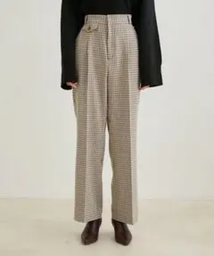 VIS パンツ レディース M チェック ハイウエスト テーパードパンツ