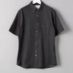 BEAUTY&YOUTH シャツ半袖M 千鳥格子スリム ボタンダウンブラウス焦茶