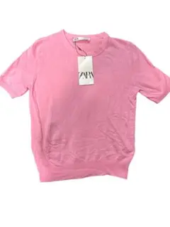 ZARA ピンク 半袖ニット 新品タグ付き♡Mサイズ*ザラ