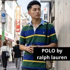 POLO by ralph lauren ポロシャツ M ボーダー 90年代 緑
