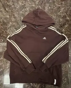 adidas ブラウン フード付きパーカー L