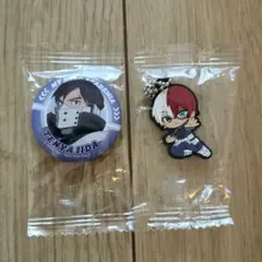 僕のヒーローアカデミア くら寿司 轟焦凍 ラバーキーホルダー 飯田天哉 缶バッジ