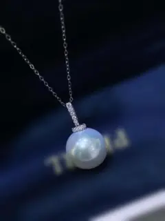 大粒 淡水真珠 ネックレス 12-13mm 真円 極光 クローバー S925 - メルカリ