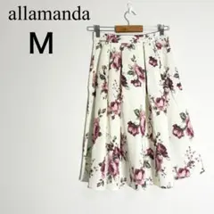 アラマンダ 花柄フレアスカート M ミモレ丈 上品 フェミニン 春夏のサムネイル
