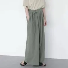 AMERICANHOLIC新品タグ付き ベルト付きカットワイドパンツ カーキ