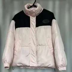 ピンクラテ　PINK LATTE ピンク・黒 中綿コート　140