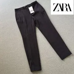 新品 ZARA ブラック ドット柄 テーパードパンツ
