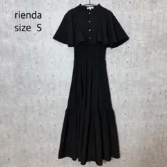 【美品】rienda リエンダ フレアスリーブペイントフラワーワンピース