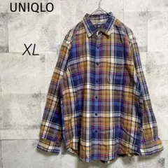 UNIQLO ユニクロ【XL】フランネルチェックシャツ ネルシャツ ゆったり