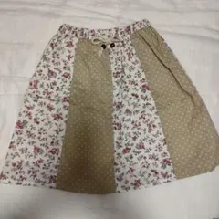 BRANSHES　キッズ 花柄 ドット柄 切り替えスカート