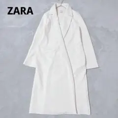 ZARA 자라 롱 길이 체스터 코트 아이보리 S 스웨이드 톤 고급
