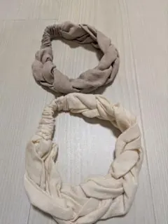 編み込みデザインヘアバンド2個セット