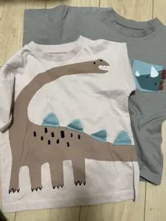 next 恐竜プリント Tシャツ ピンクベージュ＆カーキブラウンのサムネイル