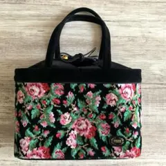 FEILER　フェイラー　リアローズ　トートバッグ　花柄　巾着　黒　ハンドバッグ