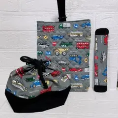 入学、入園セット シューズ入れ お弁当袋 水筒紐カバーの3点セットハンドメイド