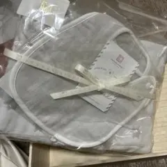 フード付き星柄バスポンチョとスタイ