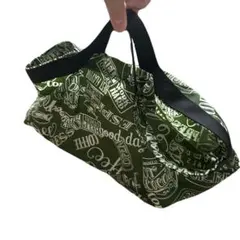 新品✨エコバッグ　ナイロン　まち広　横長　お弁当入　ハンドメイド　折りたためる