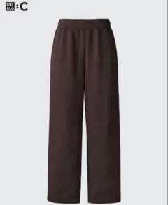 廃盤色: UNIQLO C スウェットワイドパンツ ダークブラウン S