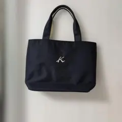 ネイビー トートバッグ ロゴ刺繍付き