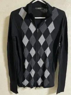 【コムサメン】レーヨンジップアップセーター M ブラック
