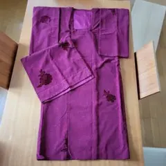 輪奈コート 和装コート ショール付き　ビロード生地　ワインレッド　レトロ