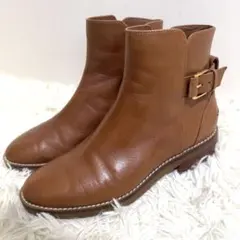 【美品】コールハーン　ハンプシャー バックル ブーティー　レザー　ブラウンのサムネイル