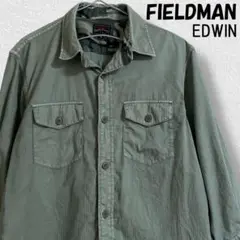 EDWIN FIELDMAN ミリタリーシャツ 七分袖 カーキ 迷彩 エドウィン