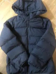 ユニクロ　140 即購入歓迎　お値下げ不可　アウターネイビー フード付きダウン