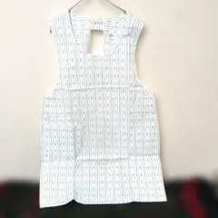 ⑭　新品未使用 緑ストライプ柄エプロン 昭和レトロ エプロン