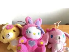 【激レア】平成レトロサンリオシュガーバニーズハローキティ ぬいぐるみ3体