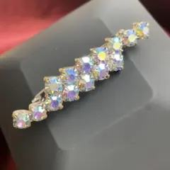 【33】オーロラストーンブローチ　シンプル　レトロ