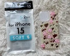 iPhone 15 スマホケース ローズ　薔薇　ジュエリー　デコ　姫　ギャル