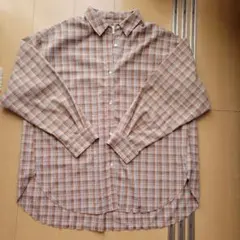 オレンジ チェック シャツ