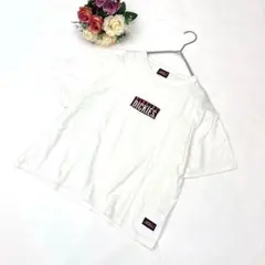 ディッキーズ（L）Tシャツ ロゴ刺繍 ホワイト白 綿100 ユニセックス 古着のサムネイル