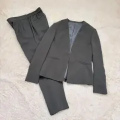 グリーンレーベルリラクシング　パンツスーツ　ノーカラージャケット　セットアップ