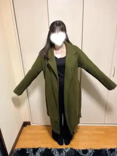 グリーン ロングコート