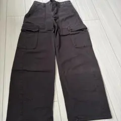 GUカーゴパンツ ワイドパンツ ダークグレー M