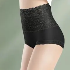 【新品　2枚組】XL/2L ブラック ハイウエスト レース 補正 響かない