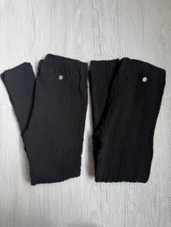 (美品)プティマイン♡黒ジャガードレギンス2枚セット