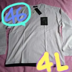 新品♦超、超激安です♦✨モッシモ✨♦レイヤード　ロゴ　長袖Ｔシャツ♦白色系♦４Ｌのサムネイル