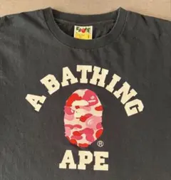 A BATHING APE カモフラロゴ Tシャツ ブラック