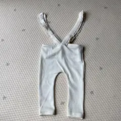 ホワイトリブパンツ フリル付き　80